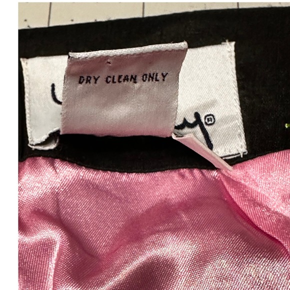 Lilly Pulitzer Floral Embroidered‎ Silk Pants Women's Size 2 Black Colorful - Picture 9 of 13